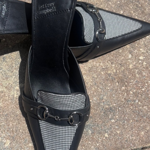 Jeffrey Campbell Black/plaid pointy toe sandals size 10 - Picture 4 of 7